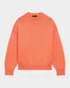 Theory Oversized Crewneck Sweater In Sienna