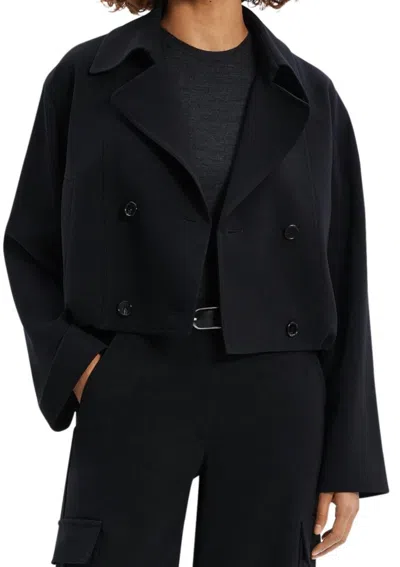 Theory Oversized Crop Trench In Black
