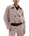 Theory Double-breasted Crop Trench In Admiral Crepe In Multi