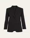 Theory Oversized Crunch Linen Blazer In Black