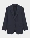 Theory Oversized Crunch Linen Blazer In Concord