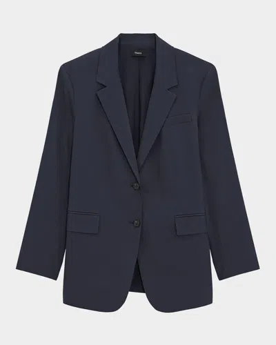 Theory Oversized Crunch Linen Blazer In Concord