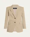 Theory Oversized Crunch Linen Blazer In Soft Taupe