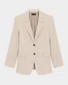 Theory Oversized Crunch Linen Blazer In Straw