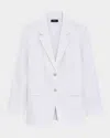 Theory Rolled Sleeve Linen Blend Blazer In White