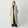 Theory Oversized Double-breasted Trench Coat In Stretch Cotton In Soft Taupe
