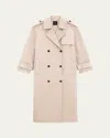 Theory Oversized Double-breasted Trench Coat In Soft Taupe