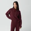 Theory Oversized Hoodie In Felted Wool-cashmere In Burgundy