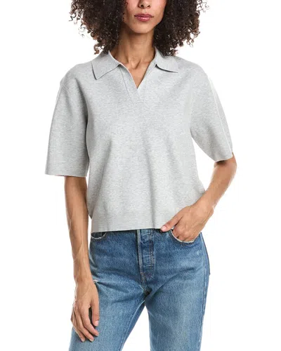 Theory Oversized Polo Shirt In Gray