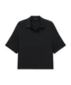 Theory Oversized Polo Shirt In Silk Georgette In Black