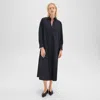 Theory Oversized Shirt Dress In Wool-blend Flannel In Charcoal Melange