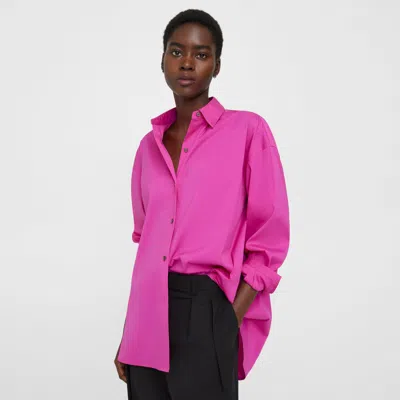 Theory Oversized Shirt In Cotton In Carnation
