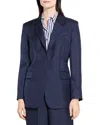 Theory Oversized Silk Blazer In Blue
