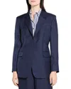 Theory Oversized Silk Blazer In Blue