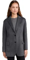 Theory New Divide Double Face Wool & Cashmere Oversized Blazer In Charcoal Melange
