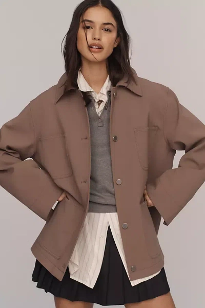 Theory Oversized Utility Jacket In Beige