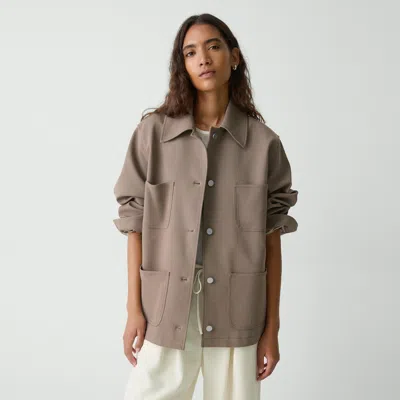 Theory Oversized Utility Jacket In Neoteric Twill In Walnut