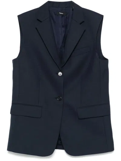 THEORY THEORY OVERSIZED VEST IN WOOL-BLEND