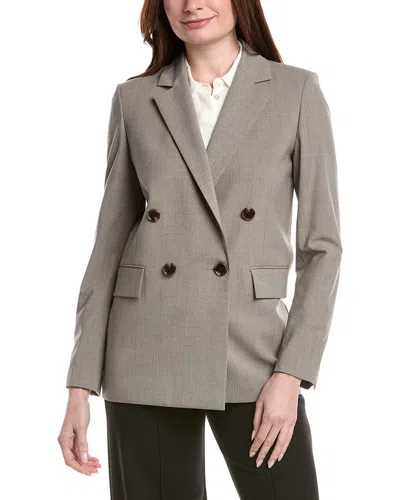 Theory Oversized Wool-blend Blazer In Grey