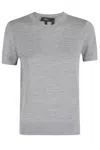 Theory Regal Merino Wool Short-sleeve Crew T-shirt In Gray