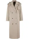 Theory Double-breasted Cotton-blend Gabardine Trench Coat In Neutrals