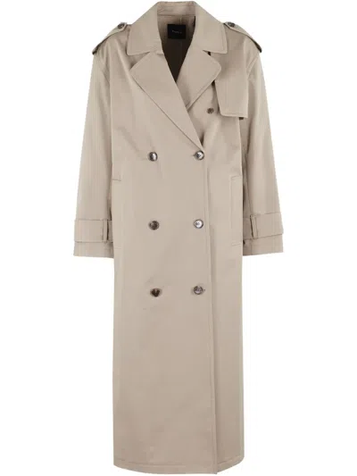 THEORY DOUBLE-BREASTED TRENCH COAT