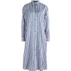 Theory Silk Maxi Oversized Shirtdress In Blue Multi