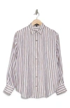 Theory Painter Stripe Silk Button-up Shirt In Cinder Multi - 21e