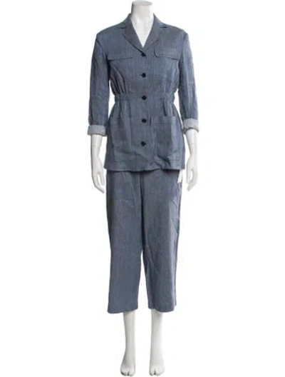 Pre-owned Theory Pant Set In Blue