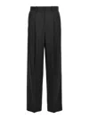 Theory Double Pleat Pant In Sleek Flannel In Grey