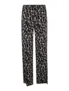Theory Stretch Leopard Relaxed Straight Pants In Nude & Neutrals