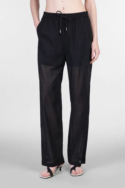 Theory Drawcord Pull-on Pant In Lightweight Wool In Black