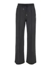 Theory Grey Drawstring Pants In Stretch Fabric Woman In Grey