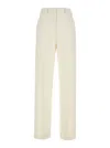 Theory White Pants With Belt Loops In Beige