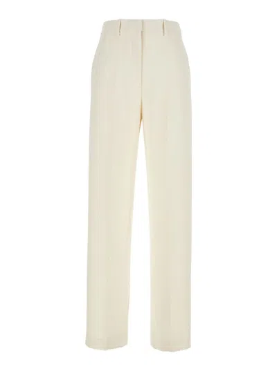 THEORY 'ADMIRAL' WHITE PANTS WITH BELT LOOPS IN TECH FABRIC WOMAN