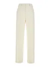 Theory White Pants With Belt Loops In Beige