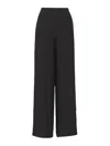 Theory Loose-leg Elastic Waistband Pants In Black