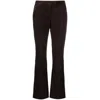 Theory Flared Leather Trousers In Black