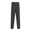 Theory Tapered Wool High-waist Pants In Grey