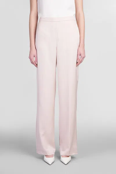 Theory Pants In Rose-pink Silk