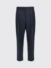 Theory Wool Trousers With Pleated Front And Back Pocket In Blue