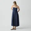 Theory Parachute Dress In Mod Silk Twill In Blue