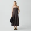 Theory Parachute Dress In Mod Silk Twill In Brown