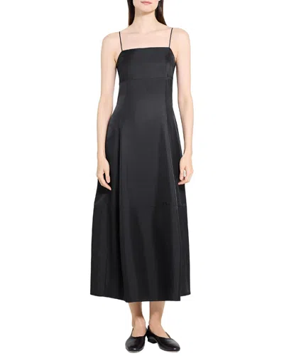 Theory Parachute Silk Dress In Black