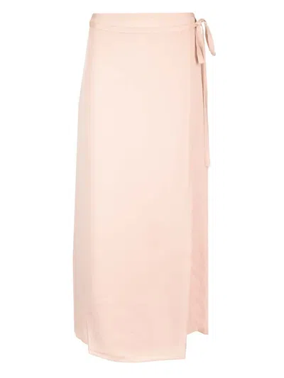 Theory Pastel Pink Midi Skirt In Rose