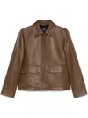 Theory Patch Boxy Jacket In Brown
