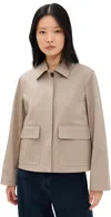 Theory Boxy Jacket In Soft Taupe