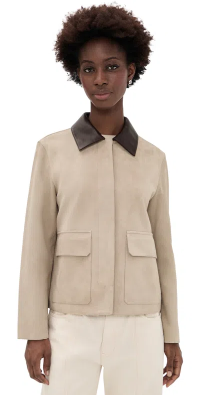 Theory Patch Boxy Jacket Tan In Neutral