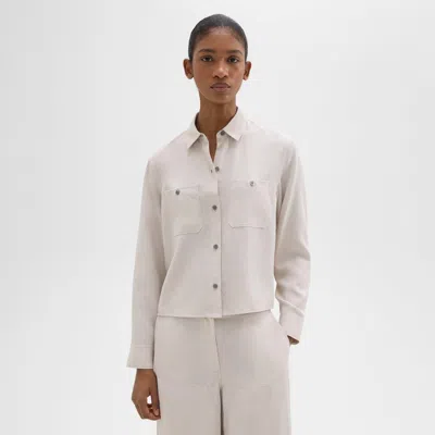 Theory Patch Pocket Shirt In Fluid Twill In Multi