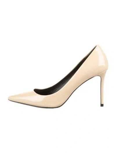 Pre-owned Theory Patent Leather Pumps In Neutrals